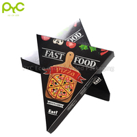 Boîte à pizza triangulaire en papier d'art personnalisée PYC, impression directe d'usine, avec logo, boîtes d'emballage alimentaire