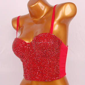 Novance-corpiño con corpiño de alta calidad para mujer, Top corto con cuentas de diamante de cristal, ropa de noche, lencería Grande - Product Image 2