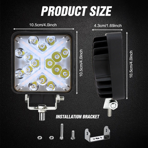 4 Inch 48w Led Work Light 16 Led Square Motorcycle Spotlight 12v 24v Foglamp 4x4 Light For Jeep Atv Utv Suv Truck Tractor - Product Image 3