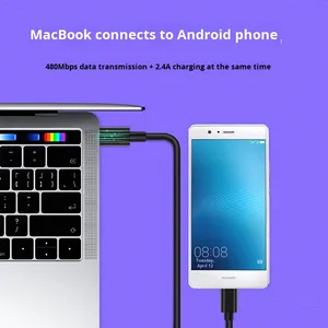 <span class=keywords><strong>Cable</strong></span> de Datos 3 en 1 de 2A Tipo-C Android Micro USB Macho a Macho de Material PVC para Teléfono Móvil y Computadora con Función de Carga Inversa <span class=keywords><strong>OTG</strong></span> - Product Image 3