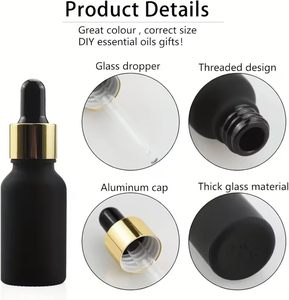 Customized Colorful 5ml 10ml 20ml 30ml 50ml 100ml <b>Glass</b> Essential Oil <b>Bottle</b> with Dropper and Black Cap - Product Image 5