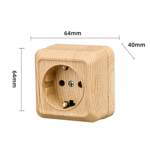 Soket Dinding Seri Kayu 1 <span class=keywords><strong>Gang</strong></span> 1 Jalur Tahan Lama untuk Rumah Bergaya Alami 1 <span class=keywords><strong>Gang</strong></span> 16A 250V Bahan Tahan Api untuk Rumah - Product Image 5