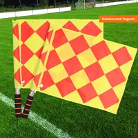 Fourniture en gros de drapeaux de bord de terrain de football, drapeaux de signalisation d'angle, drapeaux de départ, drapeaux de main pour arbitre, en acier inoxydable, imperméables, en mousse ABS, larges