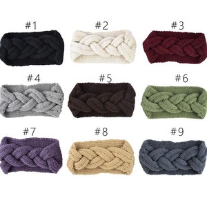 Diademas de punto <span class=keywords><strong>para</strong></span> niñ<span class=keywords><strong>a</strong></span> de invierno, banda elástica <span class=keywords><strong>para</strong></span> el pelo de ganchillo cálido, <span class=keywords><strong>turbante</strong></span> hecho <span class=keywords><strong>a</strong></span> mano en tamaño ancho, diseño de huesos de pescado con lazo grande - Product Image 4