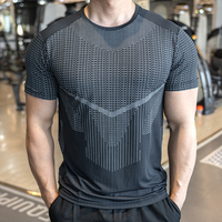 Ropa deportiva para hombre, camiseta de gimnasio, 90% poliéster, 10% elastano, camiseta de gimnasio de rendimiento atlético activo que absorbe la humedad de secado rápido para hombre
