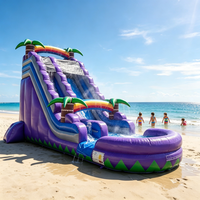 Parc aquatique gonflable avec toboggan et piscine pour enfants, extérieur, CE, PVC 0,55 mm, vente en gros d'usine, équipement de jeu personnalisé