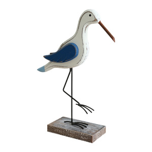 Figura de pájaro de patas largas de madera, decoración del hogar de estilo mediterráneo, adorno de escritorio para sala de estar, diseño simple, forma irregular - Product Image 4