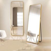 Miroir cosmétique mural de style moderne 2025, entièrement en métal, fait main, incassable, 4 mm d'épaisseur, design simple, décoration intérieure