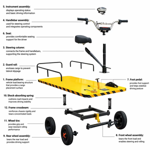 Carretilla Eléctrica de Plataforma Plana de 48V para Fábrica, Carro con Neumáticos Todoterreno - Product Image 6