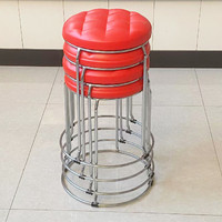 Tabouret empilable moderne pour restaurant, maison, traiteur, avec coussin épais et souple, base métallique robuste