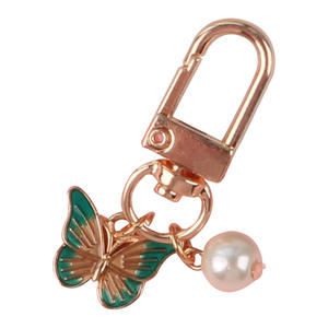 2020 Creative Alliage Papillon Perle Pendentif Sac Décoration Téléphone Cas De Voiture Porte-clés - Product Image 5