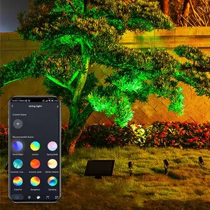 पेड़ों के लिए उद्यान 12W Spotlights के नेतृत्व में बनाया-एपीपी के साथ टाइमर में आउटडोर आरजीबी Dimmable रंग बदलते नियंत्रण स्मार्ट परिदृश्य रोशनी