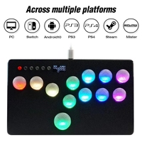 Mini Hitbox Boutons RGB Flatbox Arcade Fight Stick pour KailhSwitch Arcade Stick Controller GP2040-CE pour PC PS3 PS4 Switch