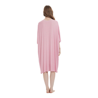Personnalisé mignon chat imprimer doux été Cool écologique confortable surdimensionné longue lâche rose femmes sommeil t-shirt avec poches