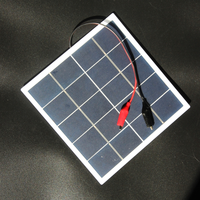 Panneau solaire Policristalino Panneau solaire photovoltaïque en verre feuilleté 5v4w Multicristalline 800ma Module solaire avec pince crocodile