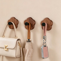 Porte-manteau mural en bois massif style naturel, fixation par ventouse ; Cintre créatif inspiré d'Instagram pour clés d'entrée
