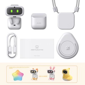 Robot de Metal Portátil con IA, Activación por Voz, Expresiones <span class=keywords><strong>GIF</strong></span>, Compañero Interactivo, Correa Desmontable, Estación de Carga - Product Image 3
