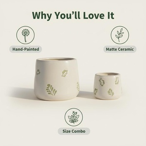 Maceta Moderna de Cerámica con Acabado Esmaltado, Ligera, Duradera, de Tamaño Pequeño, para Uso en Interiores/Oficinas, para Flores/Plantas Verdes - Product Image 5