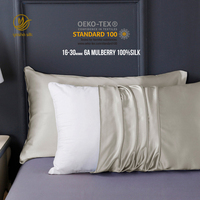Taie d'oreiller en soie de mûrier 22 Momme en stock, 100% soie de luxe, fermeture éclair cachée, taie d'oreiller en soie pure