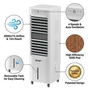 Custom Noiseless 4000m³/h Airflow Remote Control Small Portable Water Evaporative Cooled Fan Room Air <b>Cooler</b> <b>Ac</b> Unit - Product Image 1