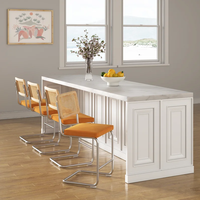 Chaise de bar en velours rembourré pour restaurant pas cher tabouret Bal pour la maison, hôtel, mariage avec dossier en rotin