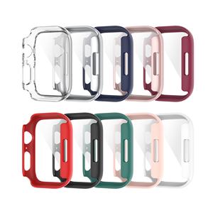 Tschick PC + étui en verre trempé pour Apple <span class=keywords><strong>Iwatch</strong></span> série <span class=keywords><strong>7</strong></span> 41mm 45mm housse de <span class=keywords><strong>Protection</strong></span> d'écran pour Iwatch7 I Watch série - Product Image 1