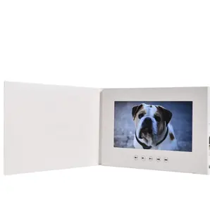 Boş Video broşür kartpostal 7 inç DIY ekran kartı lcd hediyeler düğün promosyon lüks iş hediye için video ekran ile