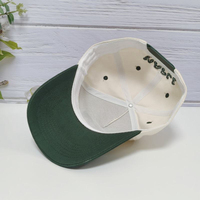Gorra de Béisbol Personalizada con Bordado de Logotipo de Perro, Dos Tonos Crema y Verde, 5 Paneles, Estructurada, de Alta Calidad, para Hombre y Mujer, para Actividades al Aire Libre