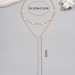 XL261 Collar de corazón de amor chapado en oro de 18 quilates, collar de cadena de acero inoxidable Joyería para mujeres, regalo sin deslustre - Product Image 3