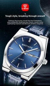 Orologio da <span class=keywords><strong>uomo</strong></span> di lusso di fascia alta con quadrante in vetro, impermeabile, luminoso, con luce notturna, <span class=keywords><strong>cinturino</strong></span> in <span class=keywords><strong>pelle</strong></span> al quarzo, casual, da lavoro - Product Image 6