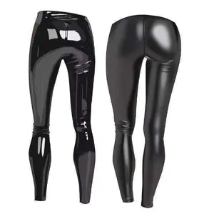 Xiehua Wholesale black reflective women's tight fashion leather pants