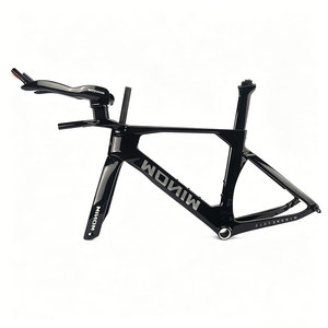Cadre de triathlon en <span class=keywords><strong>carbone</strong></span> TT129 T47 BB UDH Hanger 700*28C pour vélo à transmission électronique avec restbar ARB02 Noir Mat/Brillant - Product Image 2