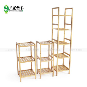 Étagère de rangement multi-niveaux en bambou simple pour la maison, étagère de rangement sur pied, étagère de rangement d'angle pour chambre et salle de bain - Product Image 2