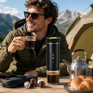 Mini Espresso Machine Electric Battery One-Button-Touch Digital Display Cold Brew <b>Coffee</b> <b>Maker</b> Easy Carry for Anywhere - Product Image 4