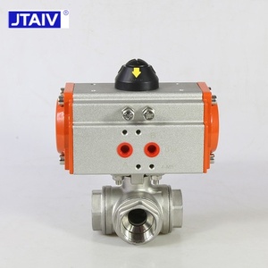Venta de Fábrica: Válvula de Bola Neumática de Tres Vías de Flujo Completo Roscada de Doble Acción de Alta Calidad - Product Image 6