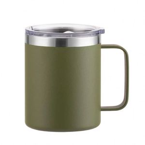 Vaso Térmico de Acero Inoxidable con Doble Pared y Recubrimiento en Polvo de 12 oz, con Logotipo, para Viajes, Coche, Cerveza, Café, con Asa y Tapa - Product Image 5