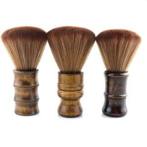 Brosse professionnelle pour barbier, à poils en fibres, manche en bois, pour nettoyer les cheveux coupés et les poils du cou - Product Image 1