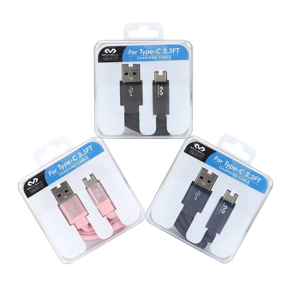 MICCELL สายดาต้า Usb แบบแบน2.4A,สายอะลูมิเนียม Usb C V8เคเบิลโทรศัพท์เคลื่อนที่สายแบนข้อมูล Usb สำหรับ Iphone