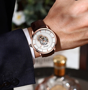 <span class=keywords><strong>Reloj</strong></span> Mecánico Automático Ailang 8521 de Calidad, <span class=keywords><strong>Marca</strong></span> de Alta Gama, <span class=keywords><strong>Reloj</strong></span> de Hombre con Doble Tourbillon Romano, Correa de Cuero - Product Image 4