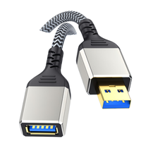 Cable de Extensión USB Trenzado de Alta Velocidad, Cable USB 3.0 Macho a Hembra, Cable Extensor para Smart TV, Laptop, PC, Notebook