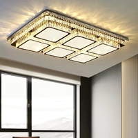 Nouvelle lampe de salon, plafonnier simple et moderne, lumière de luxe pour la maison, lampe rectangulaire en cristal LED pour chambre à coucher