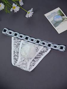 Sous-vêtements <span class=keywords><strong>pour</strong></span> hommes en dentelle tricotée transparente respirante, sexy et tendance, à l'aspect chaîne latérale ajourée, très vendus à l'international - Product Image 6