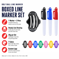 Marqueur de ligne pour balle de golf personnalisé, outil de marquage de balle de golf avec 3 stylos, kit de dessin de lignes d'alignement OEM