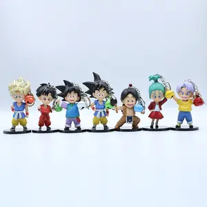 7 unids/set Anime japonés encanto Dragon Balls Z Saiyan Goku PVC figura llavero