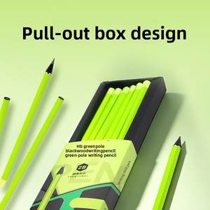 Crayons en bois vert, noir et <span class=keywords><strong>gris</strong></span>, 12 pièces, pour élèves du primaire, mine épaisse, résistante à la casse, <span class=keywords><strong>crayon</strong></span> à dessin 2B - Product Image 4