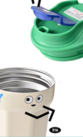 Haute qualité 450ML Double paroi isolé sous vide en acier inoxydable gobelet 316 dessin animé conception Portable tasse corde pour café eau