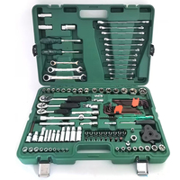 Shinetoola – Ensemble d'outils professionnels 129 pièces en acier au carbone avec douilles, cliquet et clé dynamométrique, coffret rigide, garantie 1 an, standard