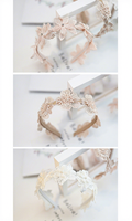 Accessoires pour cheveux d'enfants style coréen et japonais, vente en gros, bandeaux faits main en dentelle pour bébés filles, fleurs de perles pour nourrissons