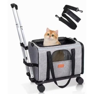 Muestra Gratuita de Transportadora para Perros y Gatos con Ruedas Desmontables - Transportadora con Ruedas Aprobada por Aerolíneas para Mascotas Pequeñas y Gatos, Viajes con Mascotas - Product Image 1
