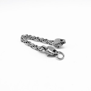 Yunnique – Bracelet en acier titane tête de loup pour hommes, bijoux Punk Hip Hop, Design animal géométrique, Bracelet à maillons de chaîne - Product Image 3